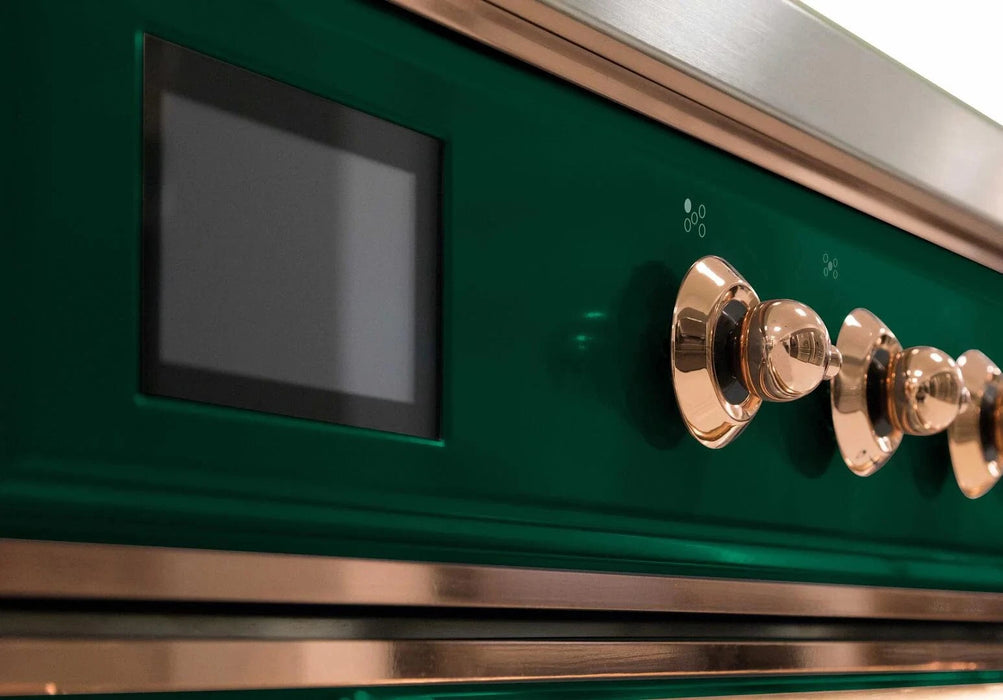 ILVE Majestic II 30" Liquid Propane Dual Fuel Range Emerald Green Copper Trim UM30DNE3EGPLP