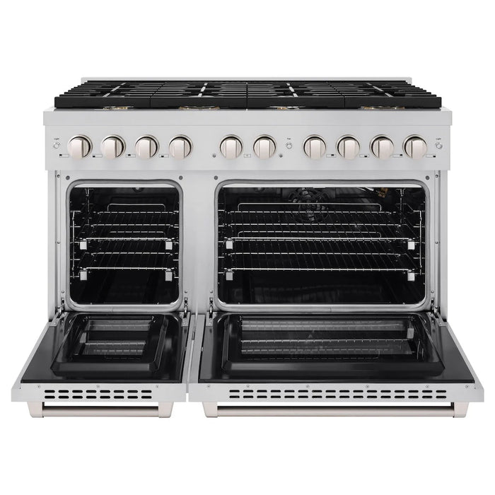 ZLINE 48" Gas Range, Stainless Steel w/ Brass Burners, SGR-BR-48