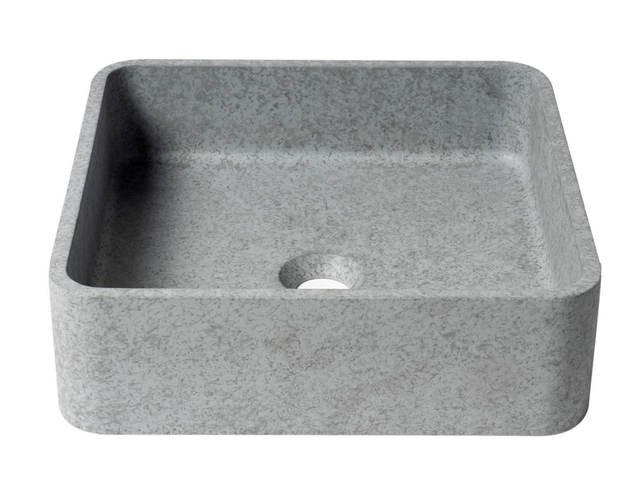 ALFI brand 16" Square Solid Concrete Gray Matte Above Mount Bathroom Sink ABCO16S