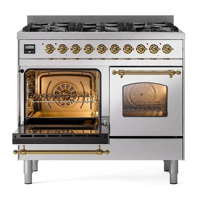 ILVE Nostalgie II Limited Edition 40" Liquid Propane Dual Fuel Range Stainless Steel UPD406NMPSSGLP