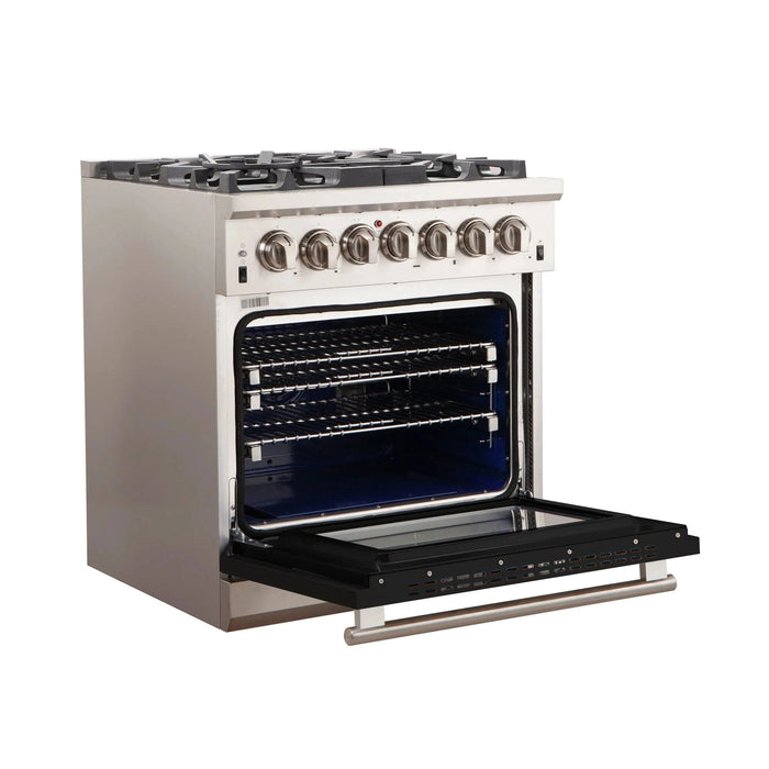 FORNO Capriasca 30" Gas on Gas Range FFSGS6260-30BLK