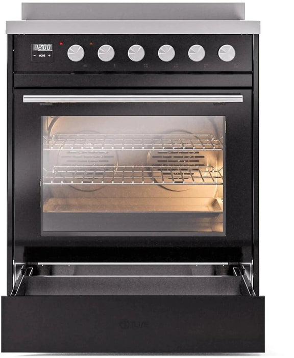 ILVE 30"Professional Plus Induction Range, Glossy Black UPI304WMPBK
