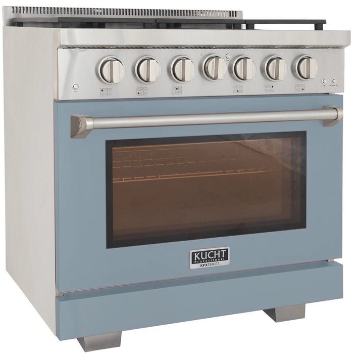 Kucht 36" Freestanding Professional Gas Range Liquid Propane KFX3600X/LP-LB