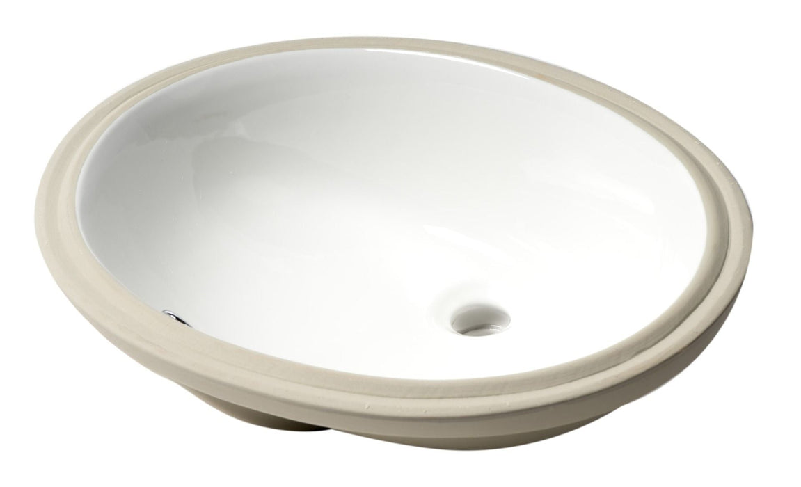 ALFI brand White 23" Oval Undermount Ceramic Sink ABC602