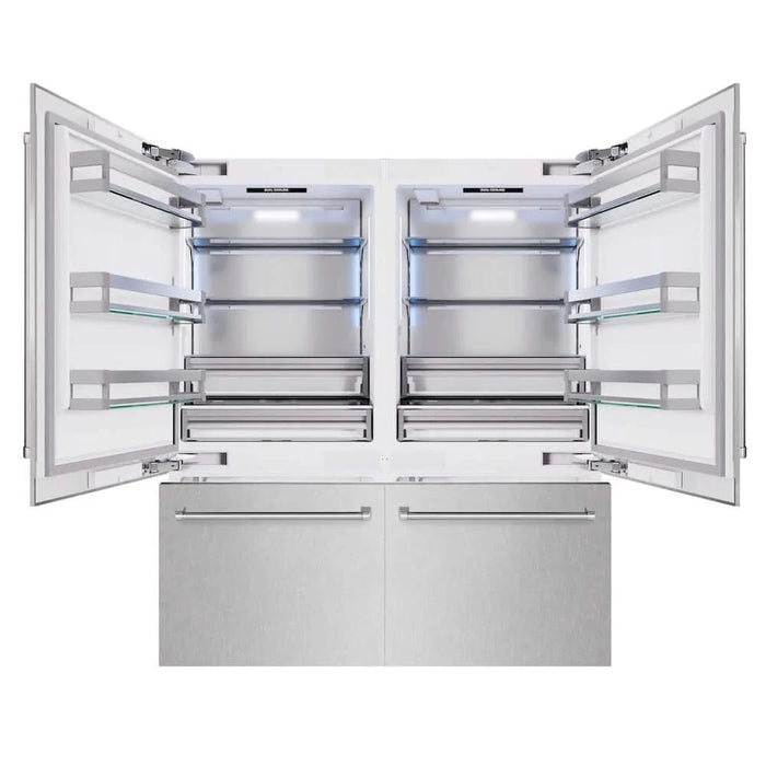 ZLINE 72" Built-In Bottom Freezer Refrigerator,Water Dispenser, Ice Maker, DuraSnow® Stainless Steel RBIT-SN-72