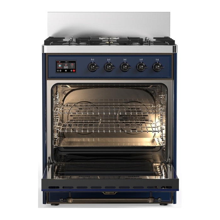 ILVE Majestic III 30"Dual Fuel Range Blue Burnished Trim UM30NR3MBB