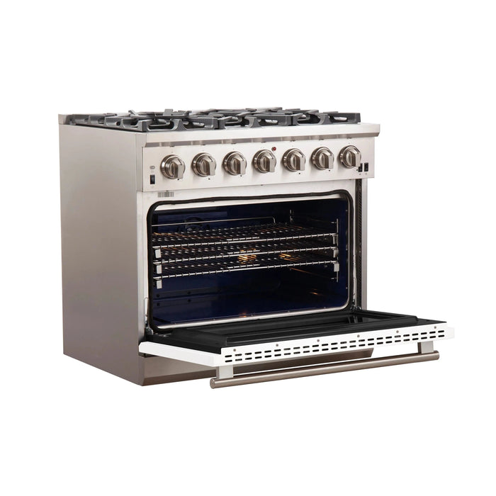 FORNO Capriasca 36" Gas on Gas Range FFSGS6260-36WHT