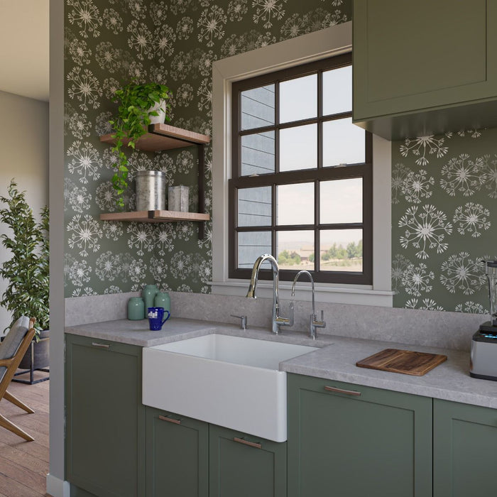 ALFI brand 30" Single Bowl Smooth Panel Fireclay Farmhouse Kitchen Sink AB510-W