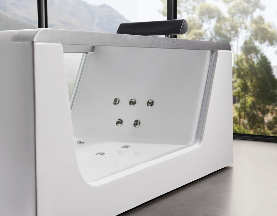 EAGO 5 ft Clear Rectangular Acrylic Whirlpool Bathtub AM152ETL-5