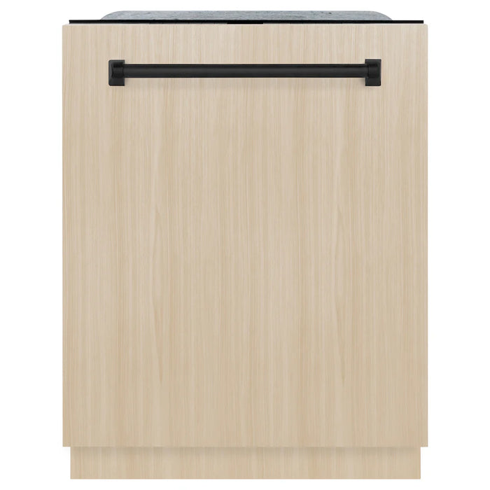 ZLINE Autograph Edition 24" Tall Tub Dishwasher, Custom Panel Ready, Matte Black DWMTZ-24-MB