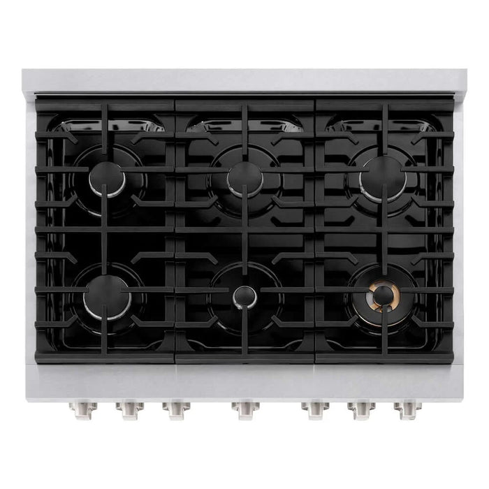 ZLINE 36"Gas Range, Convection Gas Oven, DuraSnow® Black Matte, SGRS-BLM-36