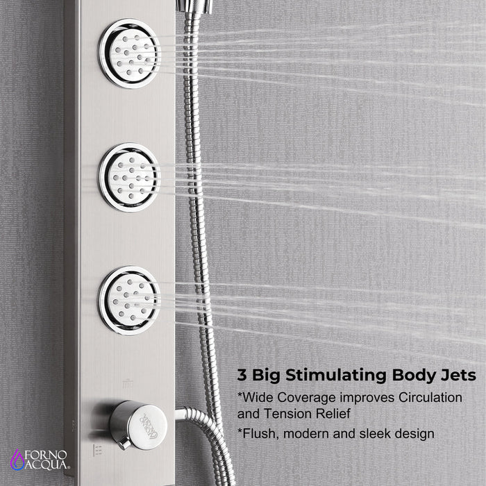 Forno Acqua AcquaSPA Shower Panel, Overhead Rainfall Shower, Handheld Shower Head SL31BC-2