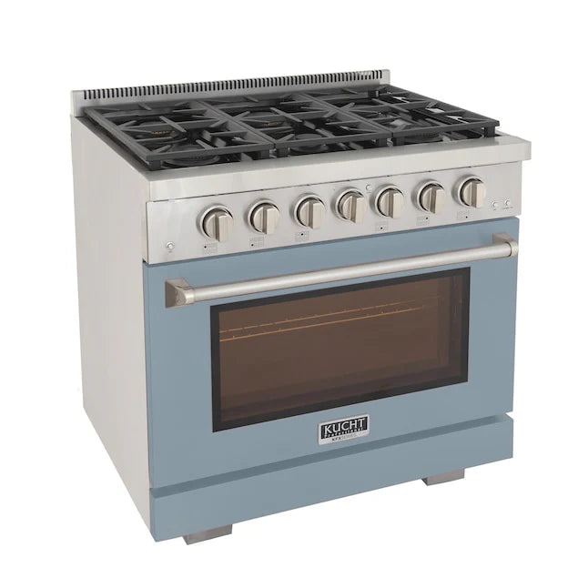 Kucht 36" Professional Gas Range, 6 Burners, Grill/Griddle, KFX360-LB