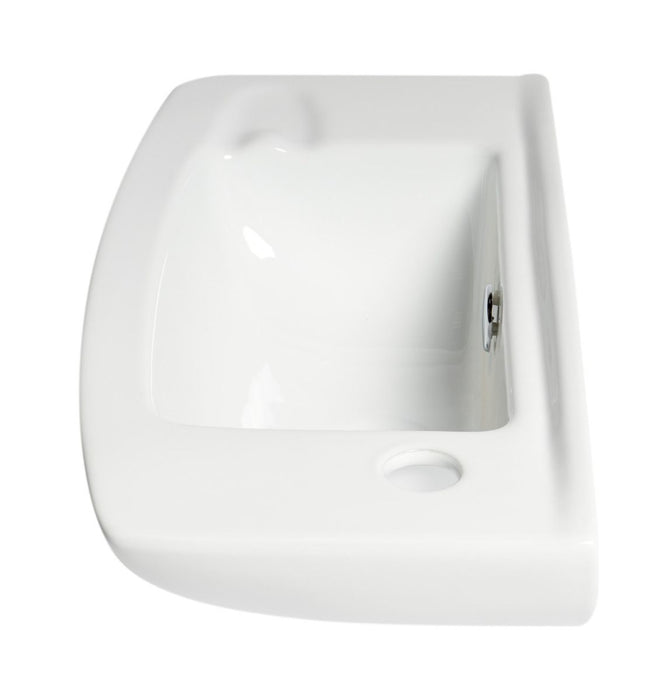 ALFI brand White 20" Small Wall Mounted Ceramic Sink with Faucet Hole ABC115