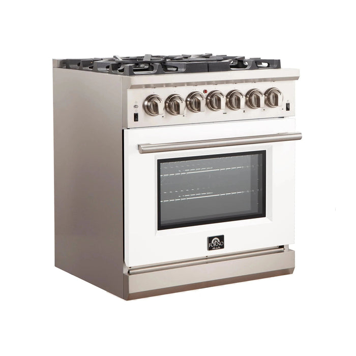 FORNO Capriasca 30" Gas on Gas Range FFSGS6260-30WHT