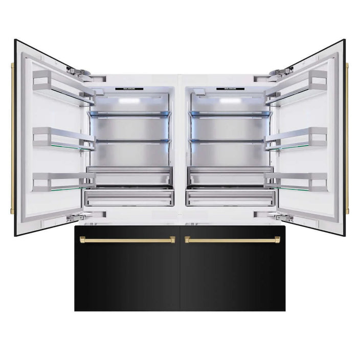 ZLINE 72" Built-In Bottom Freezer Refrigerator, Water Dispenser, Ice Maker, Black Stainless Steel, RBITZ-BS-72-CB