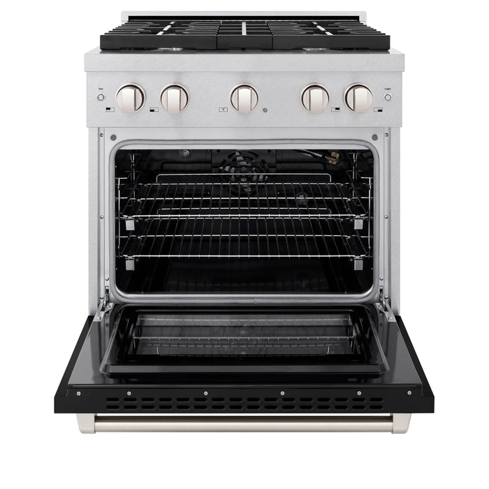 ZLINE 30"Gas Range, Convection Gas Oven, DuraSnow® Black Matte, SGRS-BLM-30