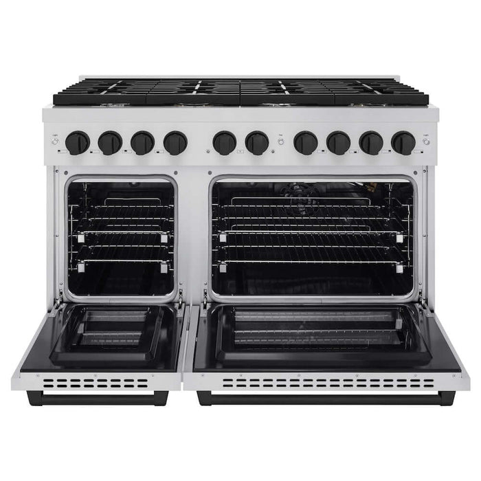 ZLINE 48"Gas Range, Convection Oven Stainless Steel, Matte Black, SGRZ-48-MB