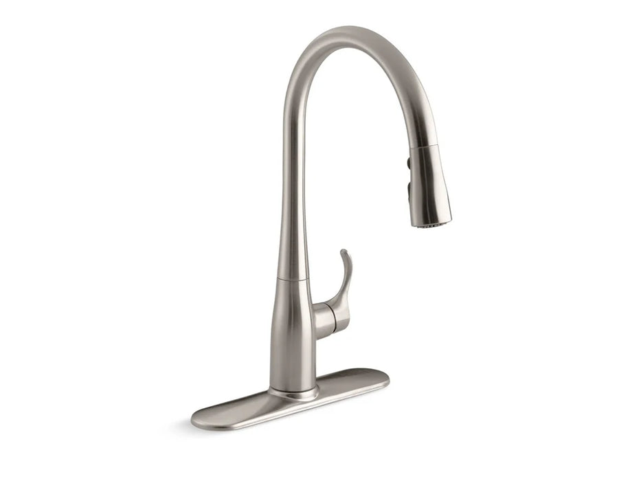 KOHLER Simplice Pull-down kitchen sink faucet, three-function sprayhead K-596