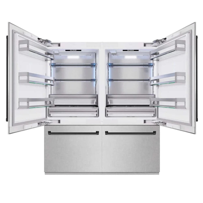 ZLINE 72" Built-In Bottom Freezer Refrigerator,Water Dispenser, Ice Maker, DuraSnow® Matte Black RBITZ-SN-72-MB