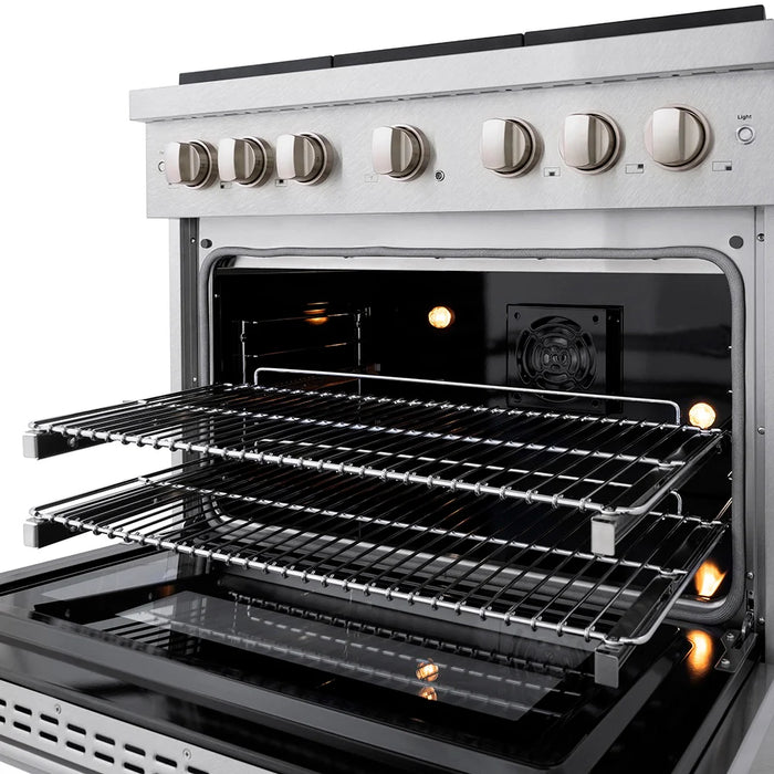 ZLINE 36" Paramount Dual Fuel Range DuoPro™ Cooktop, Electric Convection Oven PSDRS-BLM-36
