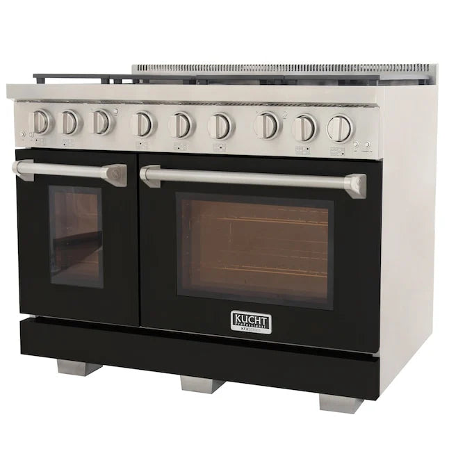 Kucht 48" Professional Gas Range, 7 Burners, Grill/Griddle, KFX480-BK