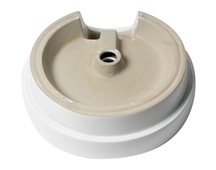 ALFI brand White 19" Round Semi Recessed Ceramic Sink, Faucet Hole ABC702