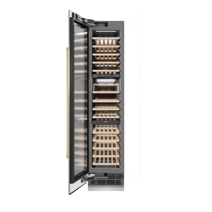 ZLINE 18"Triple Zone 68 Bottle Left Hinge Column Wine Cooler, Stainless Steel Polished Gold RCWVLZ-30418-G