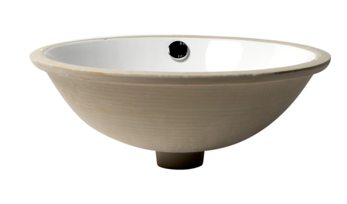ALFI brand White 17" Round Undermount Ceramic Sink ABC601