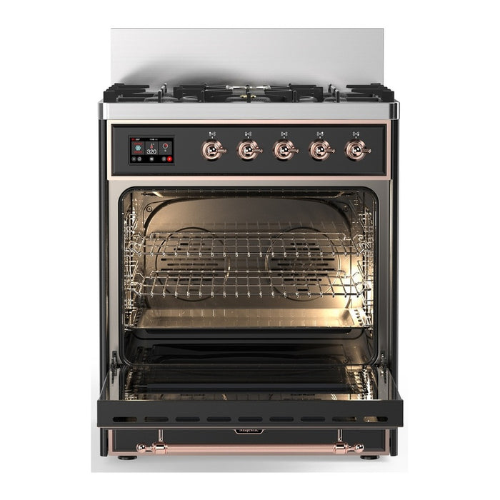 ILVE Majestic III 30" Dual Fuel Range Matte Graphite Copper Trim UM30NR3MGP