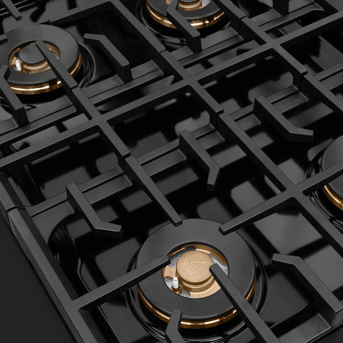 ZLINE 30" Paramount Gas DuoPro™ Cooktop, Convection Gas Oven, Accents PSGRBZ-30-CB