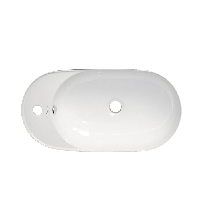 Whitehaus 24" Isabella Oval Above Mount Basin, Integrated Oval Bowl, Center Drain WHKN1016A