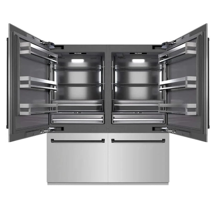 ZLINE 72" Built-In Bottom Freezer Refrigerator,Water Dispenser, Ice Maker,Graphite Gray Matte Black GRBITZ-304-72MB