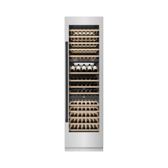 ZLINE 24"Triple Zone 100 Bottle Column Wine Cooler, DuraSnow®  Stainless Steel Matte Black RCWVZ-SN-24-MB
