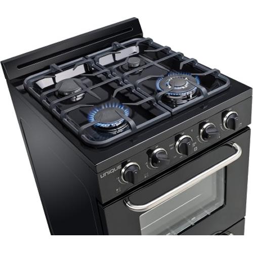 UNIQUE Classic 24" White Off Grid Propane Range, UGP-24G OF1 B