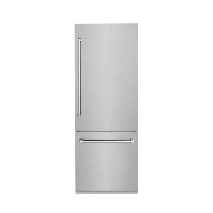 ZLINE Built-In Bottom Freezer Refrigerator, Water Dispenser, Ice Maker, Satin Stainless Steel RBIV-SN