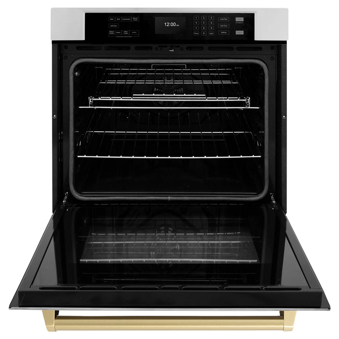 ZLINE 30" Autograph Edition Professional True Convection Single Wall Oven, Air Fry, Self Clean, Stainless Steel, Champagne Bronze WASZ-30-CB