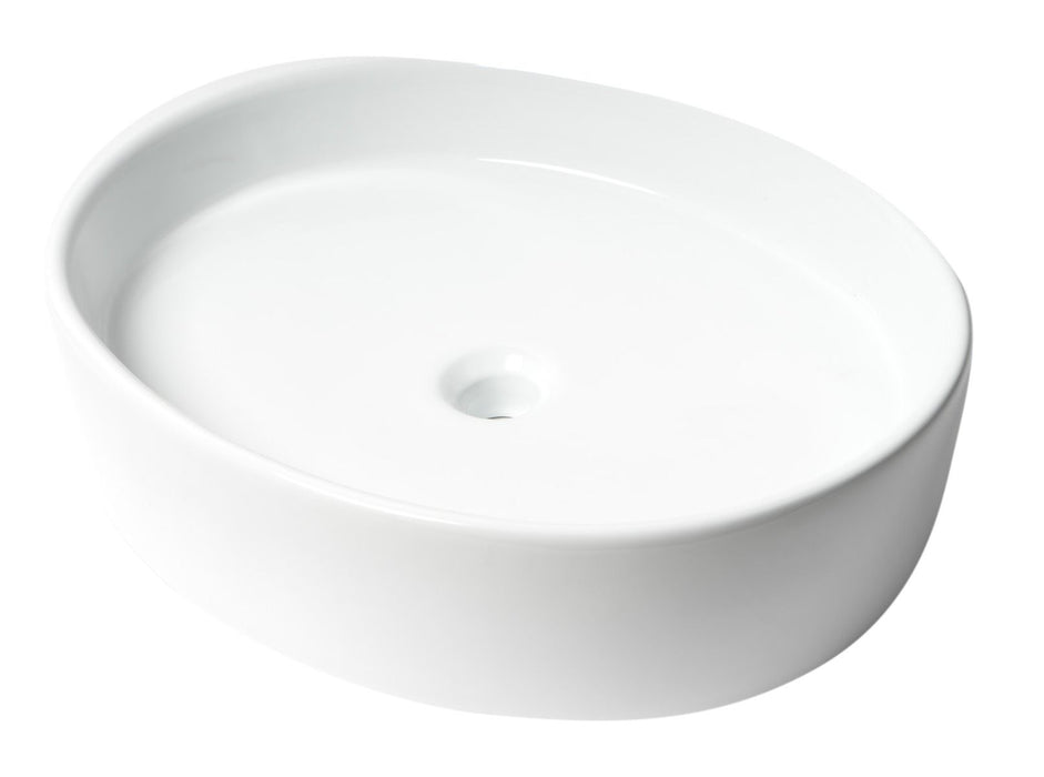 ALFI brand White 22" Oval Above Mount Ceramic Sink ABC911
