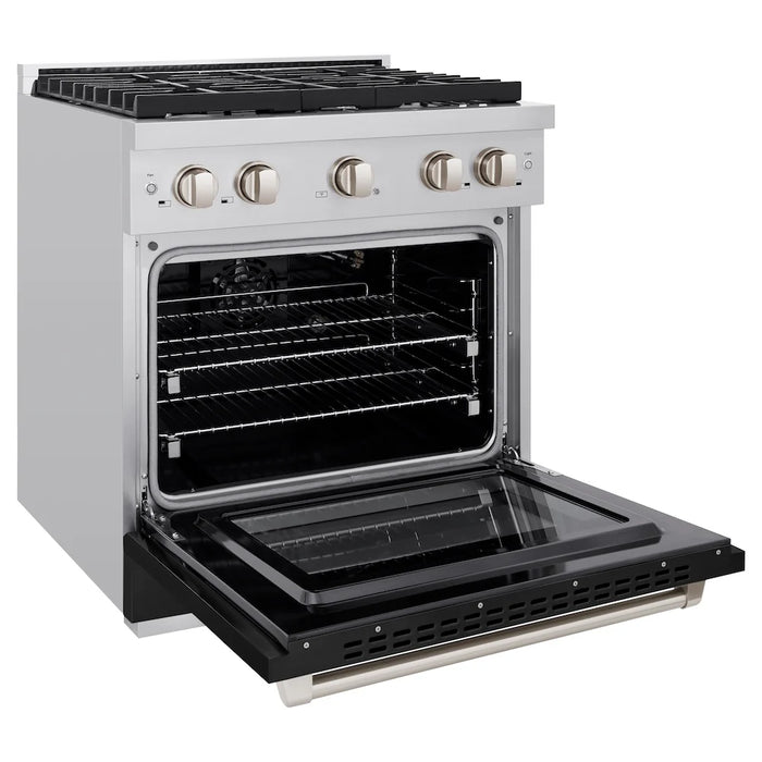 ZLINE 30"Paramount Dual Fuel Range Stainless Steel, Black Matte, SDR-BLM-30