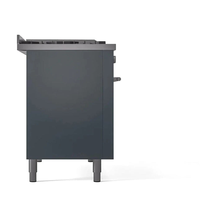 ILVE 48"Professional Plus Dual Fuel Range, Blue Grey UP48FQMPBG