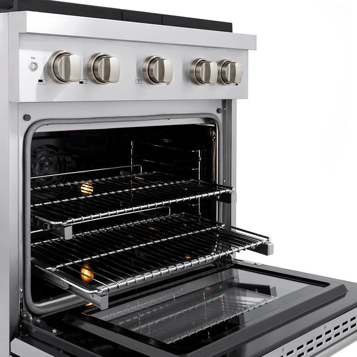 ZLINE 30" Paramount Dual Fuel Range DuoPro™ Cooktop, Electric Convection Oven PSDRS-30