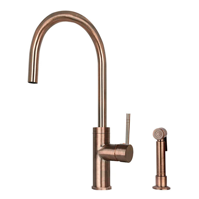 One-Handle Copper Widespread Kitchen Faucet with Side Sprayer-AK96966C