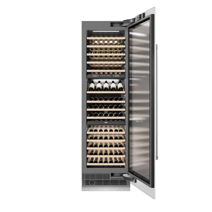 ZLINE 24"Triple Zone 100 Bottle Column Wine Cooler, White Matte Stainless Steel RCWV-WM-24