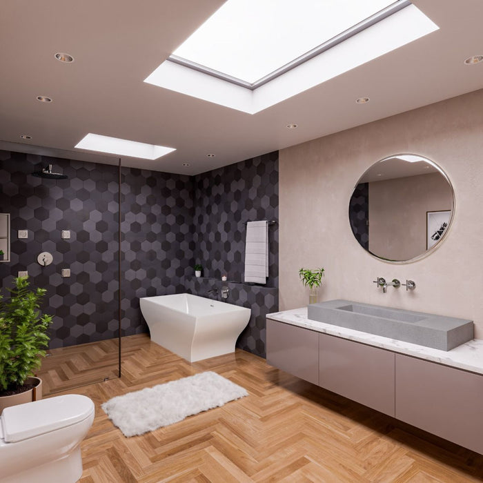 ALFI brand 48" Solid Concrete Rectangular Countertop Sink ABCO48R