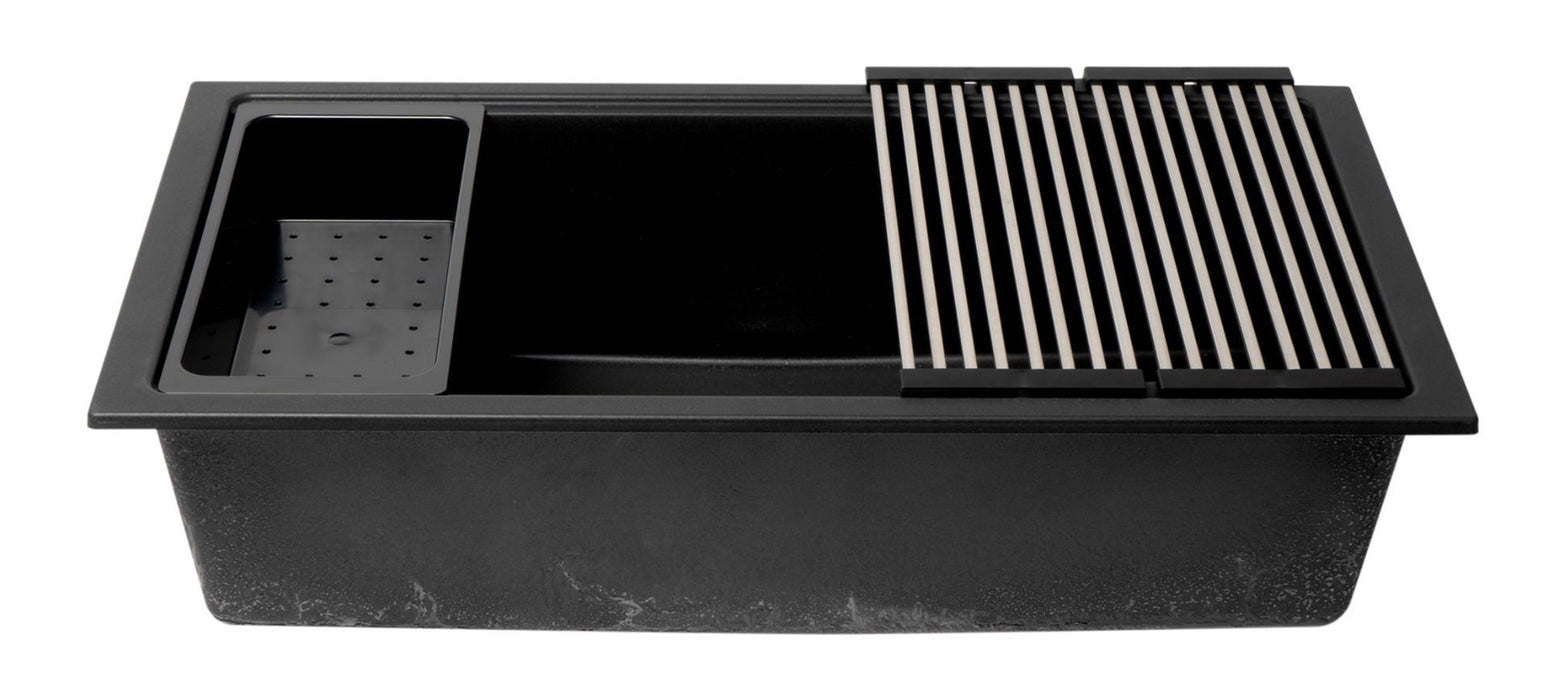 ALFI brand 34" Granite Composite Workstation Step Rim Sink, Accessories AB3418SBUM