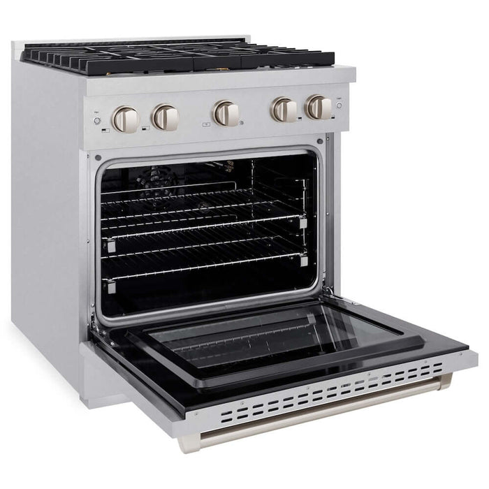 ZLINE 30"Gas Range, Convection Gas Oven , DuraSnow® Brass Burners, SGRS-BR-30