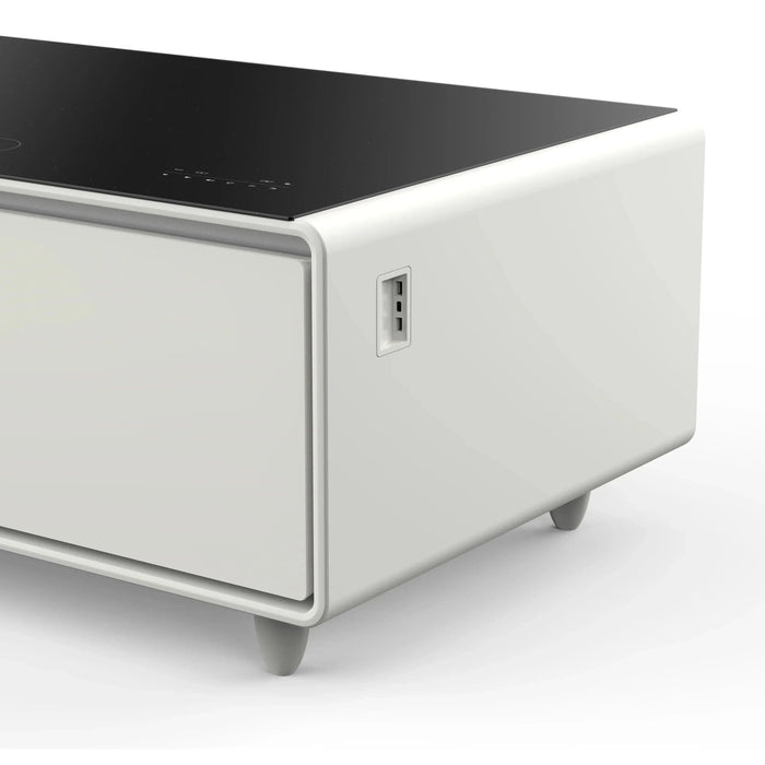 FORNO Evoluto 51" Smart Coffee Table – Dual Fridge Drawers Black in White FCTFR7006-51WHT