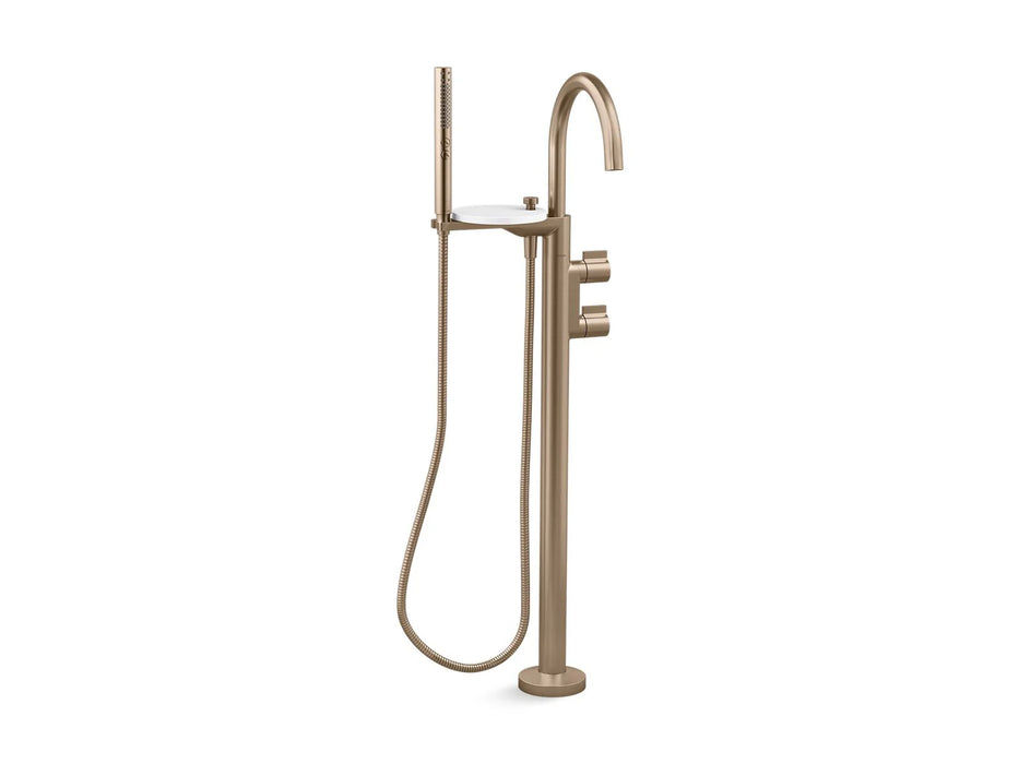 KOHLER Components Floor-mount bath filler trim, lever handles, handshower K-T77984-4
