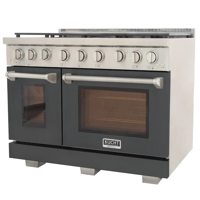 Kucht 48" Professional Gas Range, 7 Burners, Grill/Griddle, KFX480-GY