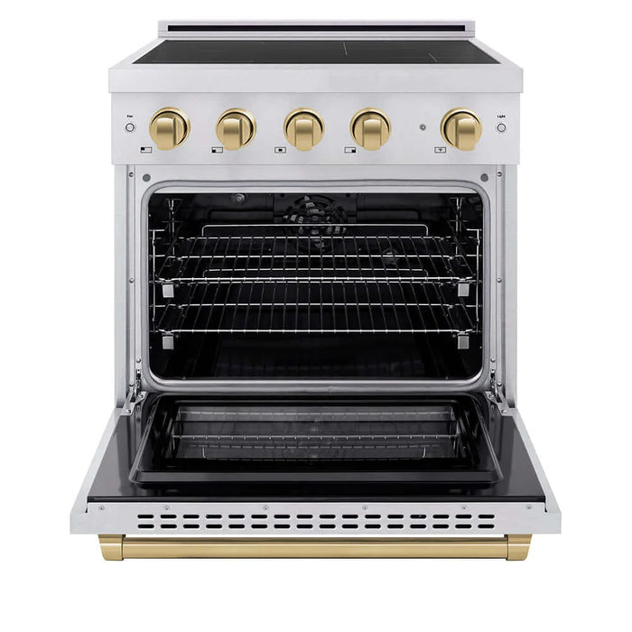 ZLINE 30" Paramount Induction Range, Satin Stainless Steel, Accents SINRSZ-30-CB
